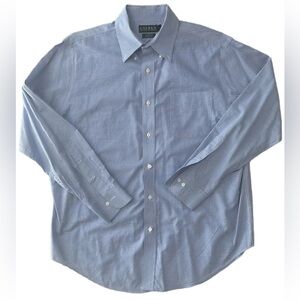 Ralph Lauren Lauren blue button down 100% cotton shirt  size 16 34/35